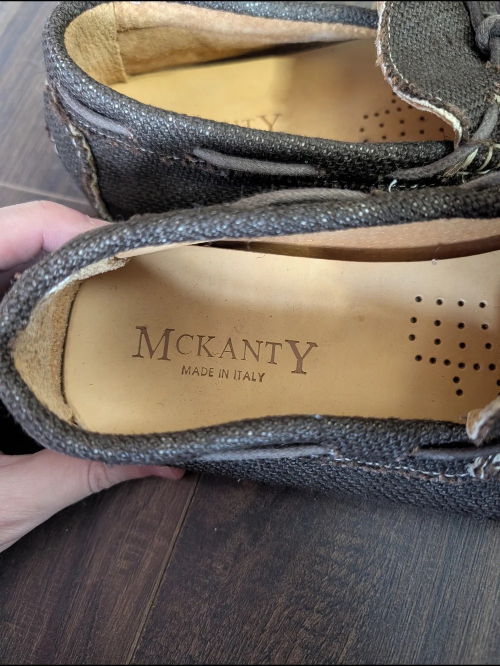 McKanty Made In Italy Woven Straw/Hemp Moc Toe Boat Shoes Loafers IT 40